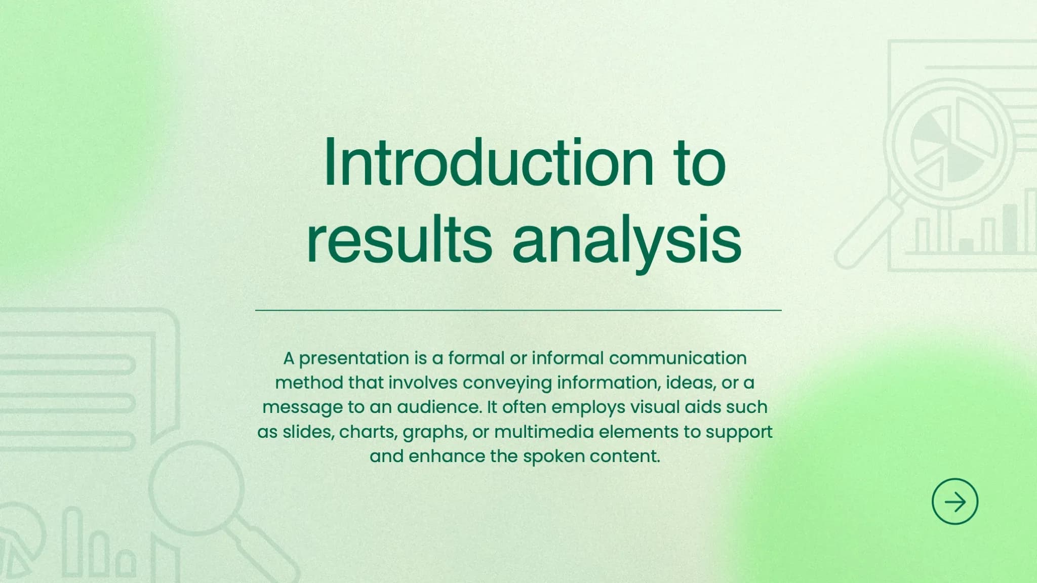 Green and Grey Modern Analysis of Results Presentation - Page 2