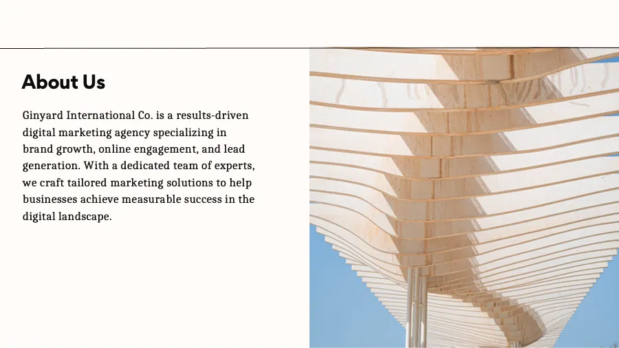 Beige Simple Clean Modern Company Profile Services Presentation - Page 2