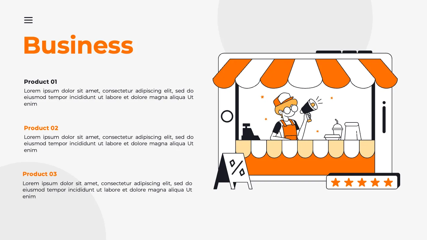 Orange Modern Online Business Pitch Deck Presentation - Page 7