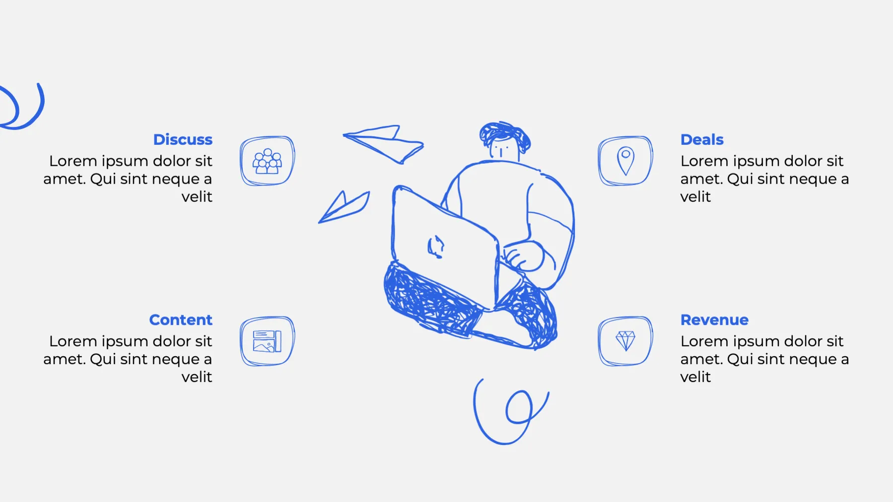 Blue Doodle Character Children Art Study-Abroad PPT Template - Page 7