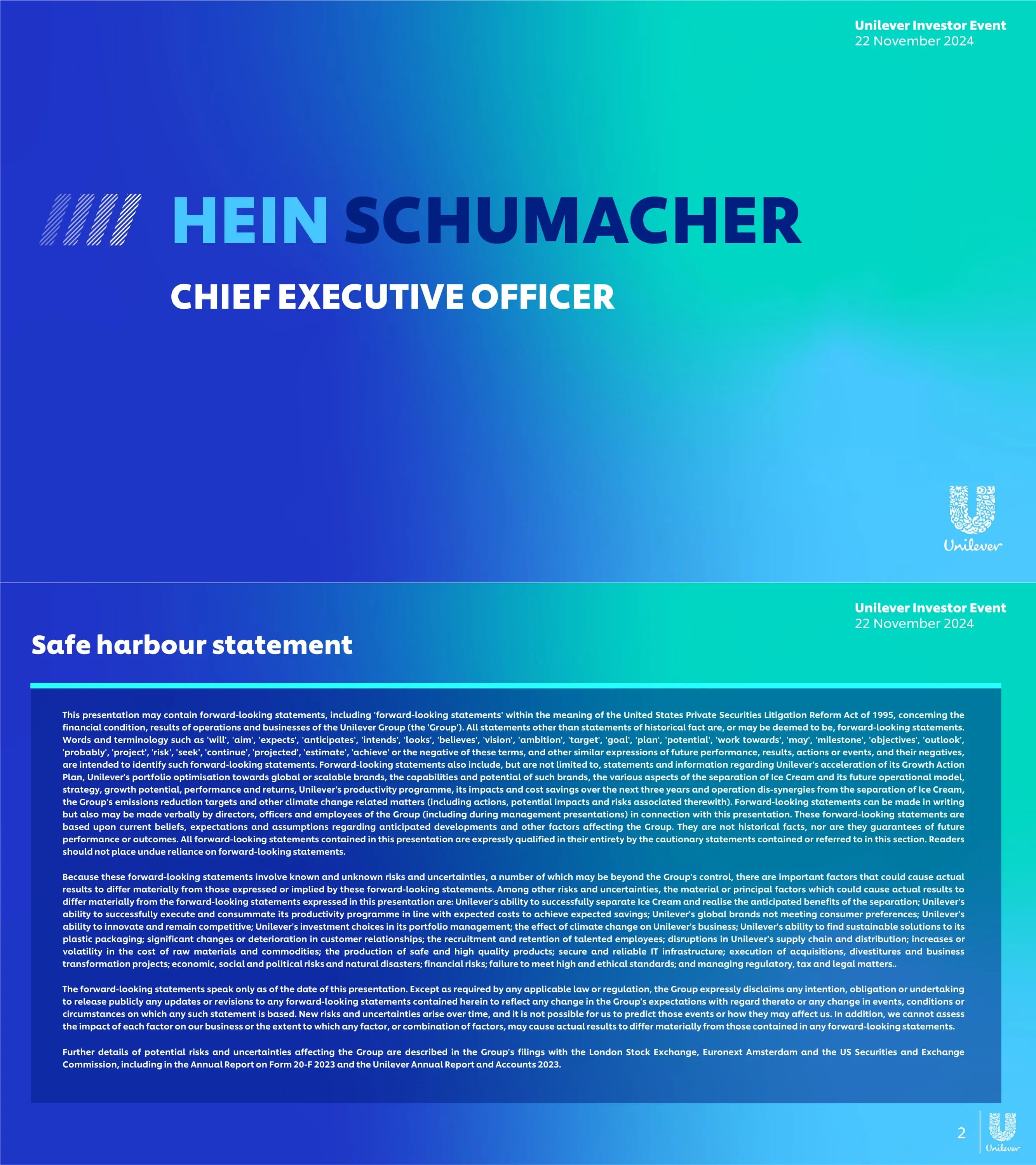 Unilever Investor Event 2024 CEO Presentation - Growth Action Plan 2030