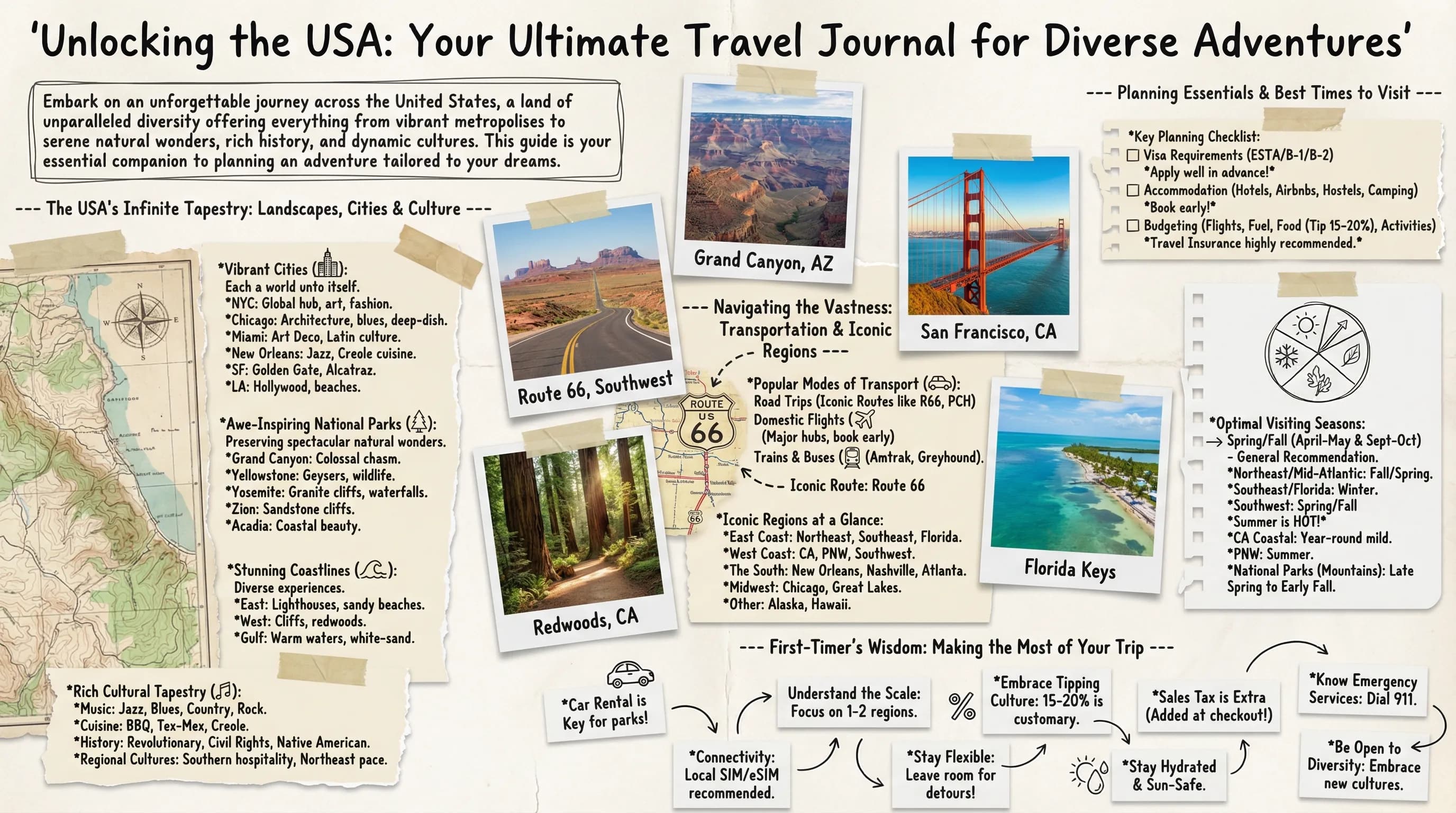 Nano Banana Pro PPT Prompt: Travel journal collage