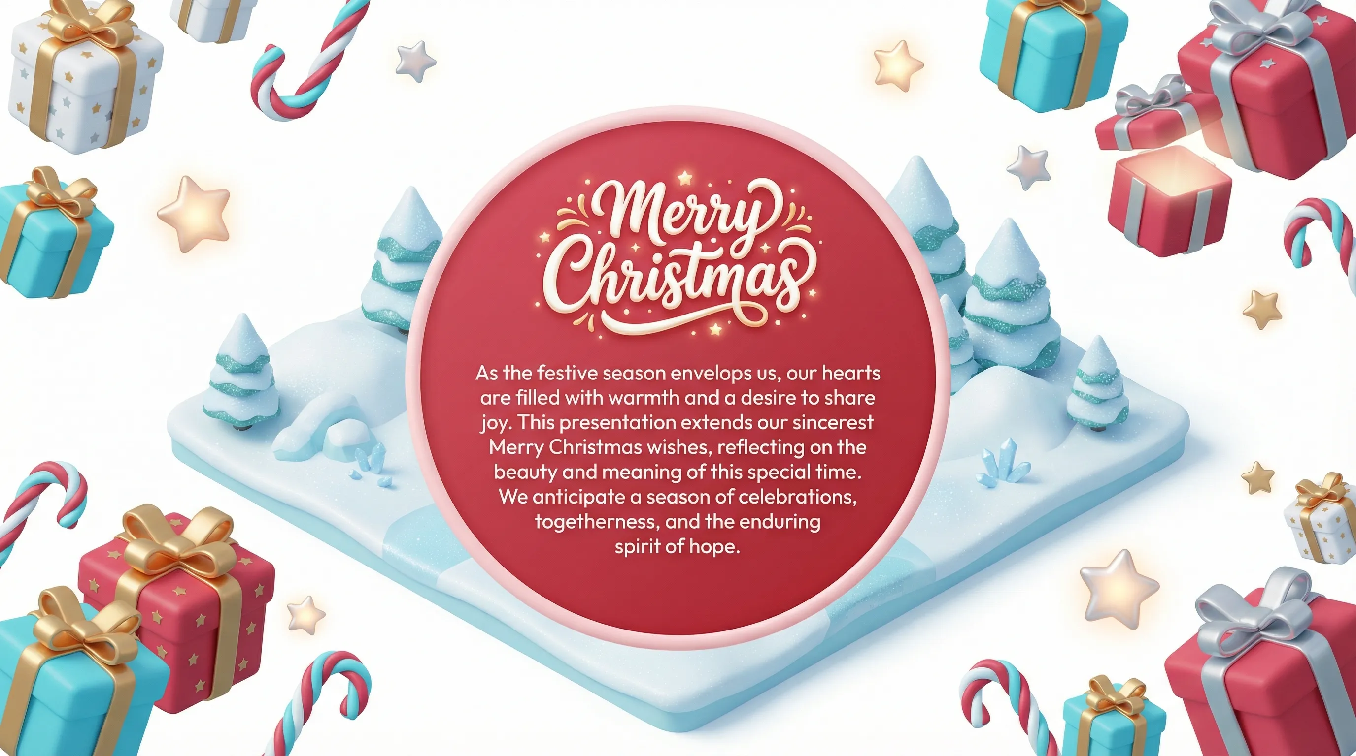 Nano Banana Pro PPT Prompt: Whimsical 3D isometric Christmas