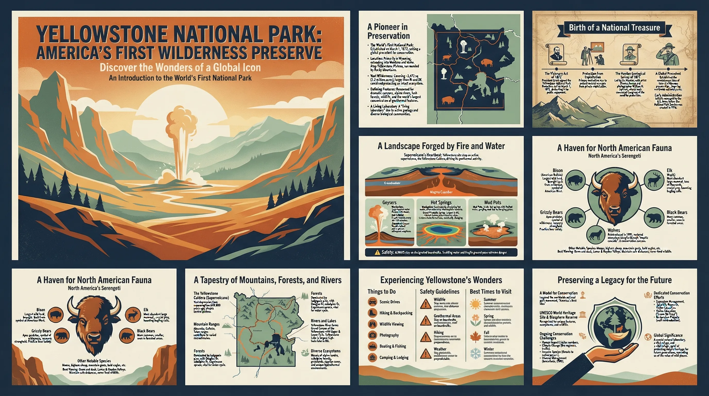 Nano Banana Pro PPT Prompt: WPA National Park poster style