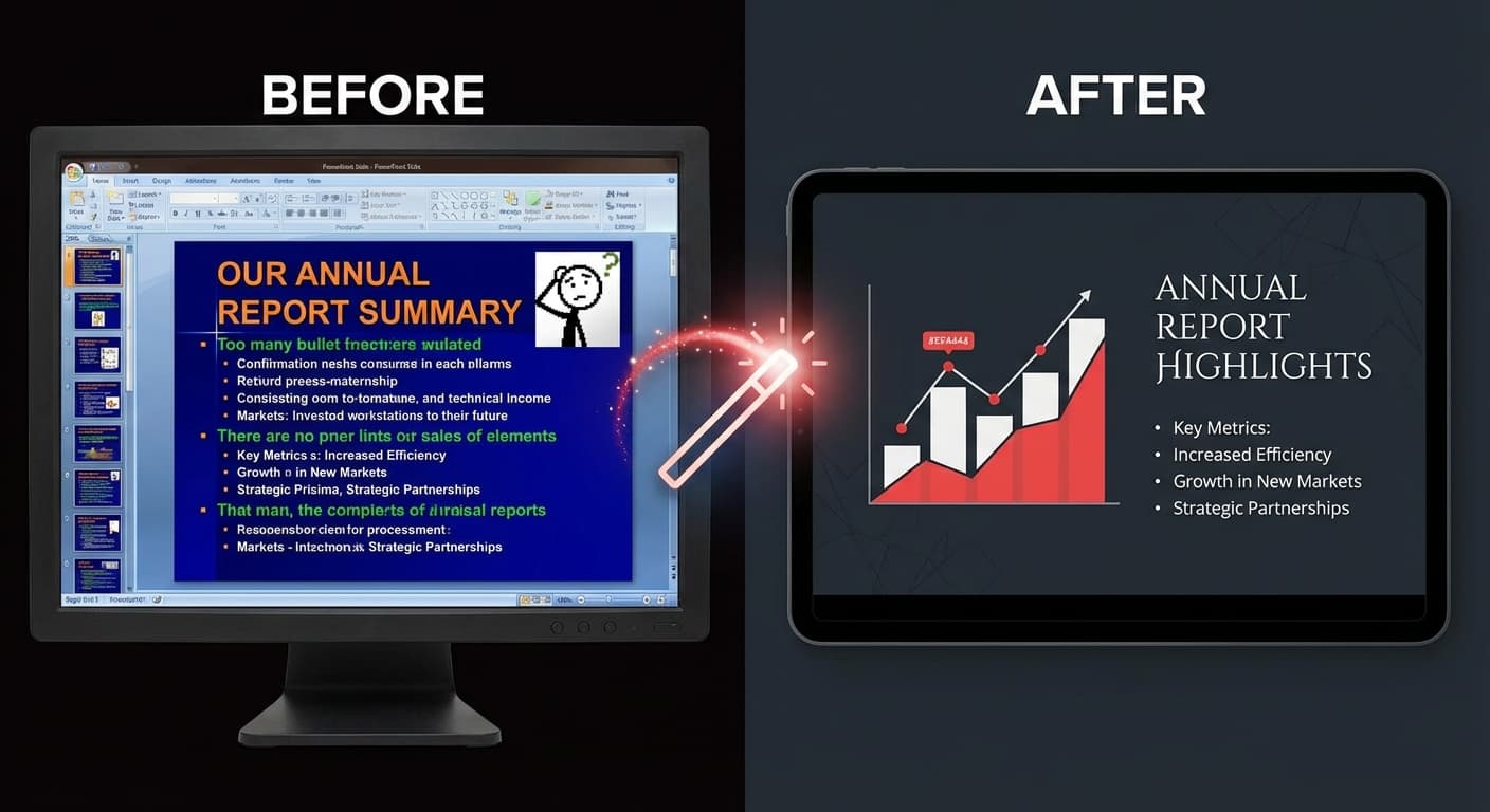 How to Use AI to Redesign Ugly PowerPoint Slides (Before & After)