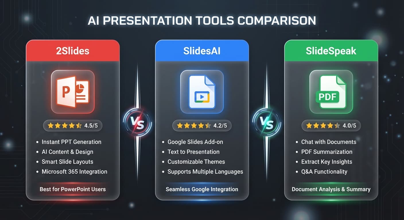 2Slides vs SlidesAI vs SlideSpeak: Which AI Slide Generator Is Best?