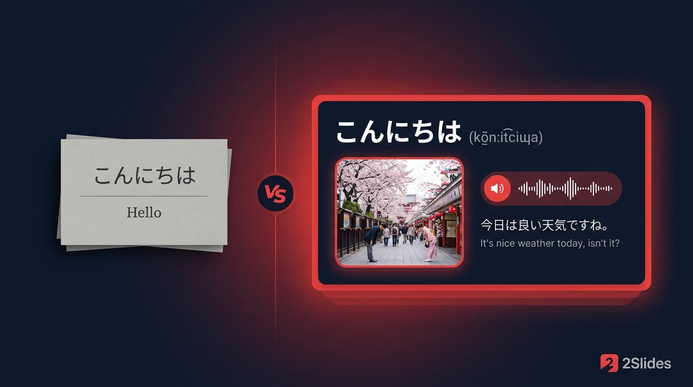 Anki vs Visual Vocabulary Slides: When to Use Which (and How to Use Both Together)