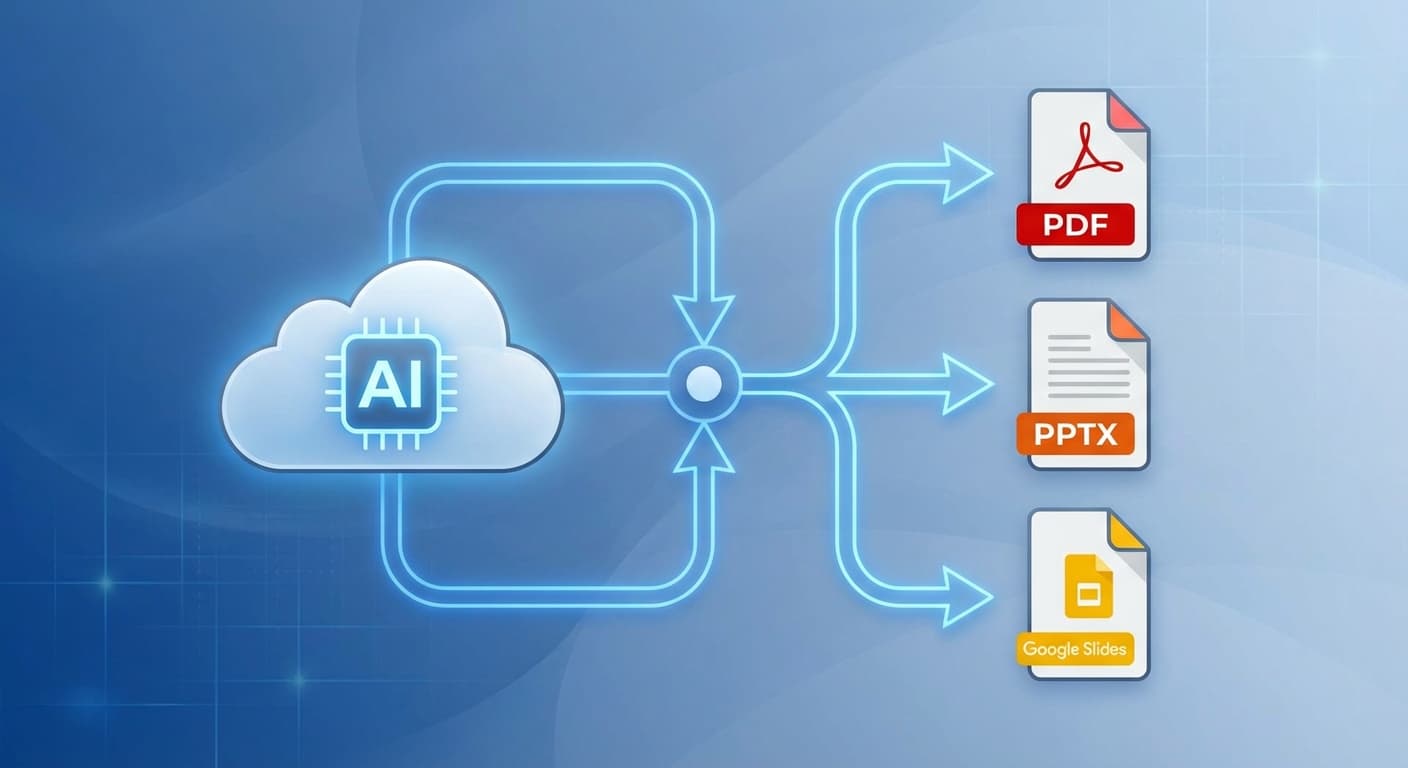 How to Export AI Presentations to PDF, PPTX, and Google Slides