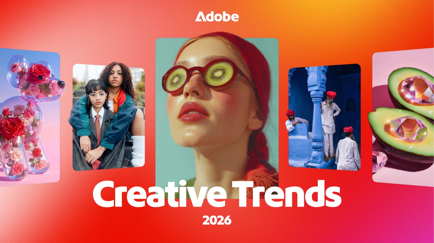Adobe Creative Trends 2026 reference deck from the 2Slides Gallery, a style reference for marketing recap decks