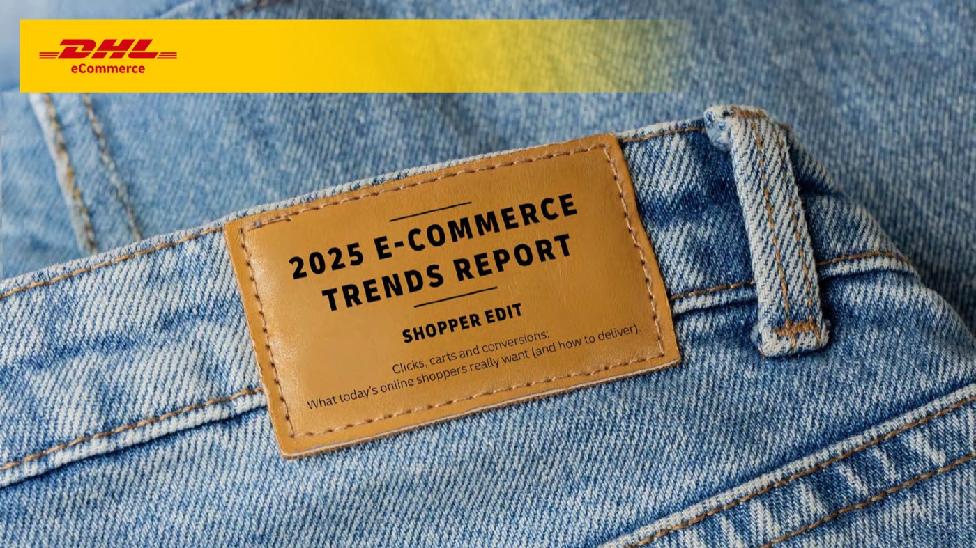 DHL 2025 e-commerce trends reference deck from the 2Slides Gallery, a retail-sector style reference