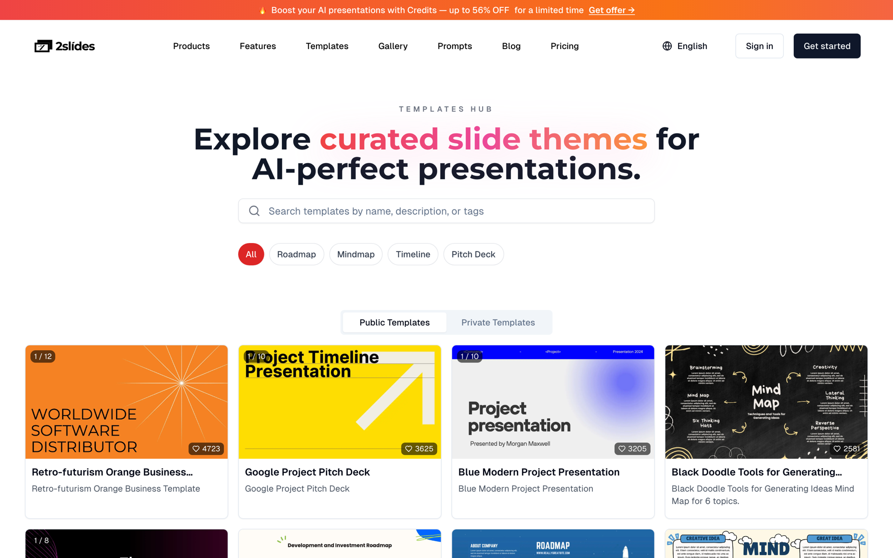 2Slides Templates Hub for choosing a consulting-style theme